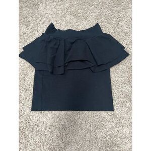 Kirra black peplum mini bandage skirt size XS